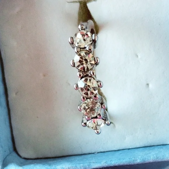 925 silver crystal CZ anniversary band - Picture 2 of 3